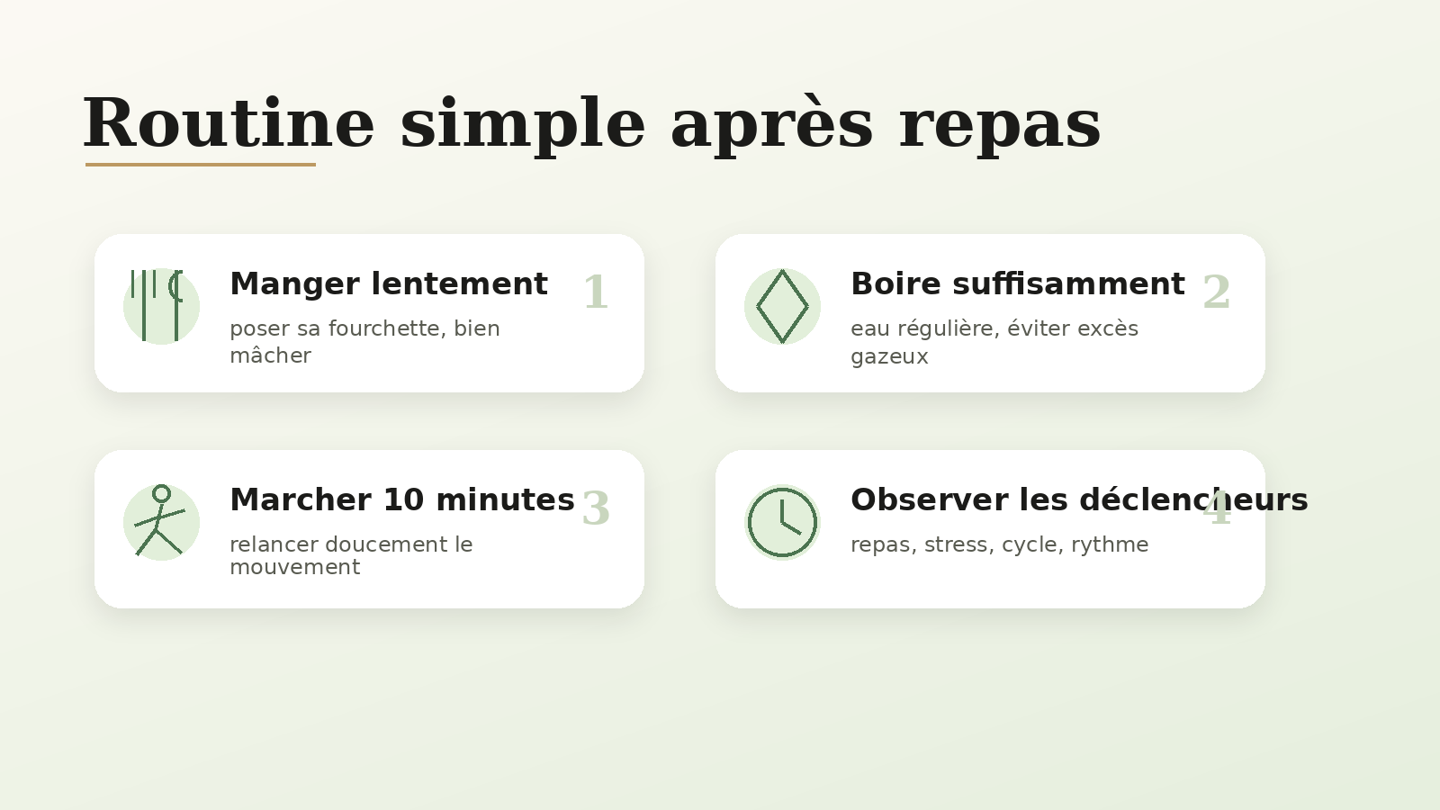 Routine simple pour améliorer le confort digestif après les repas