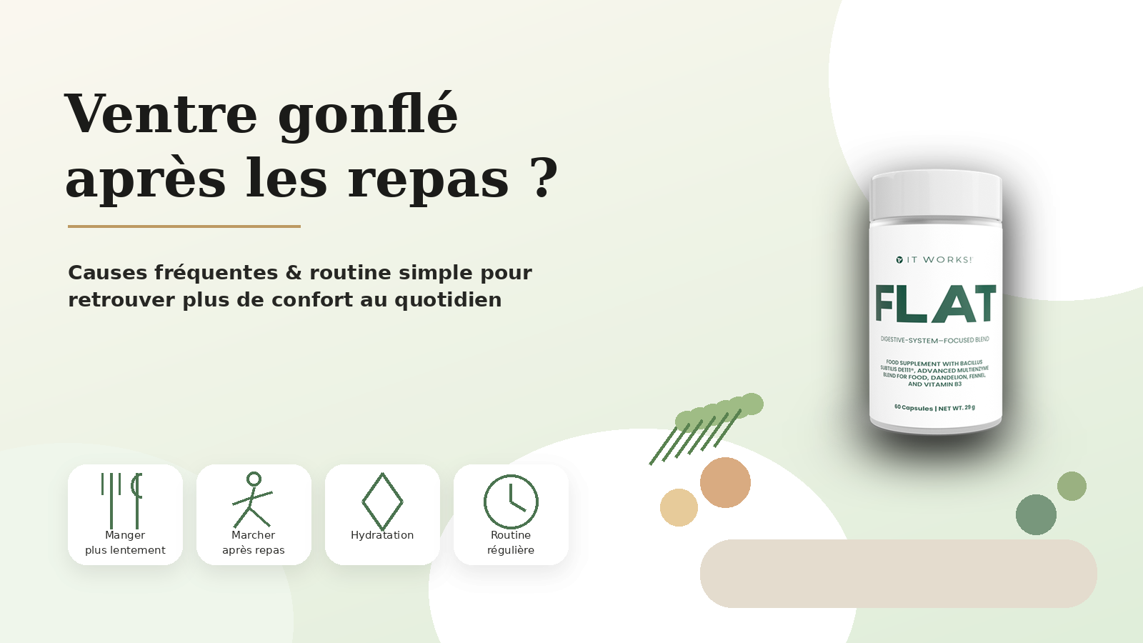 Ventre gonflé après les repas causes fréquentes et routine simple avec FLAT